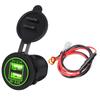 Waterproof Car Motorcycle Boat 4.2A Double Aperture USB Mobile Phone ChargerGreen DC1224V