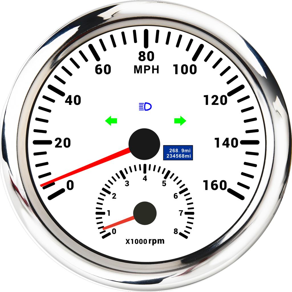 110 мм автоматический спидометр тахометр 2 в 1 цифровой датчик скорости с GPS антенной 0 ~ 8000 об / мин автомобильный одометр об / мин тахометр счетчик моточасов км / ч / миль / ч