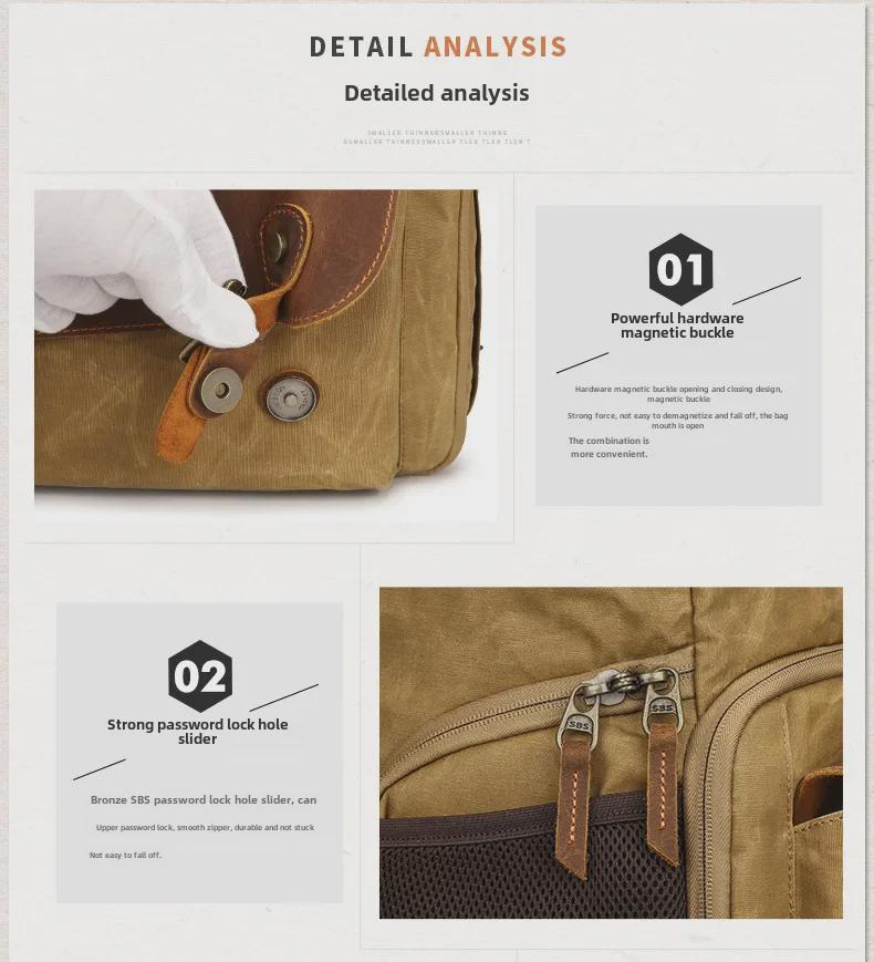 Retro Waterproof Canvas Camera Backpack - Seven Color Cotton SLR Digital Bag