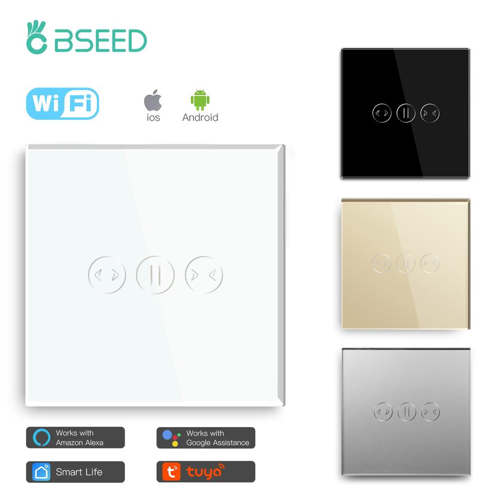 BSEED Wifi Переключатель для штор Беспроводной Интеллектуальный Переключатель для Умных Штор Поддержка Приложения Tuya Голосовое Управление Google Assistant