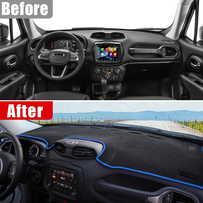For Jeep Renegade 2015 2016 2017 2018 2019 2020 2021 2022 2023 2024 2025 Car Dashboard Cover Avoid Light Pad Anti-UV Carpet Mat