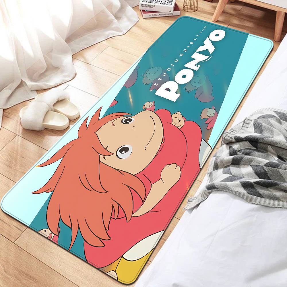 Cute P-Ponyo Movie On The Cliff Anime Floor Mat Rectangle Anti-slip Home Soft Badmat Front Door Indoor Outdoor Mat Welcome