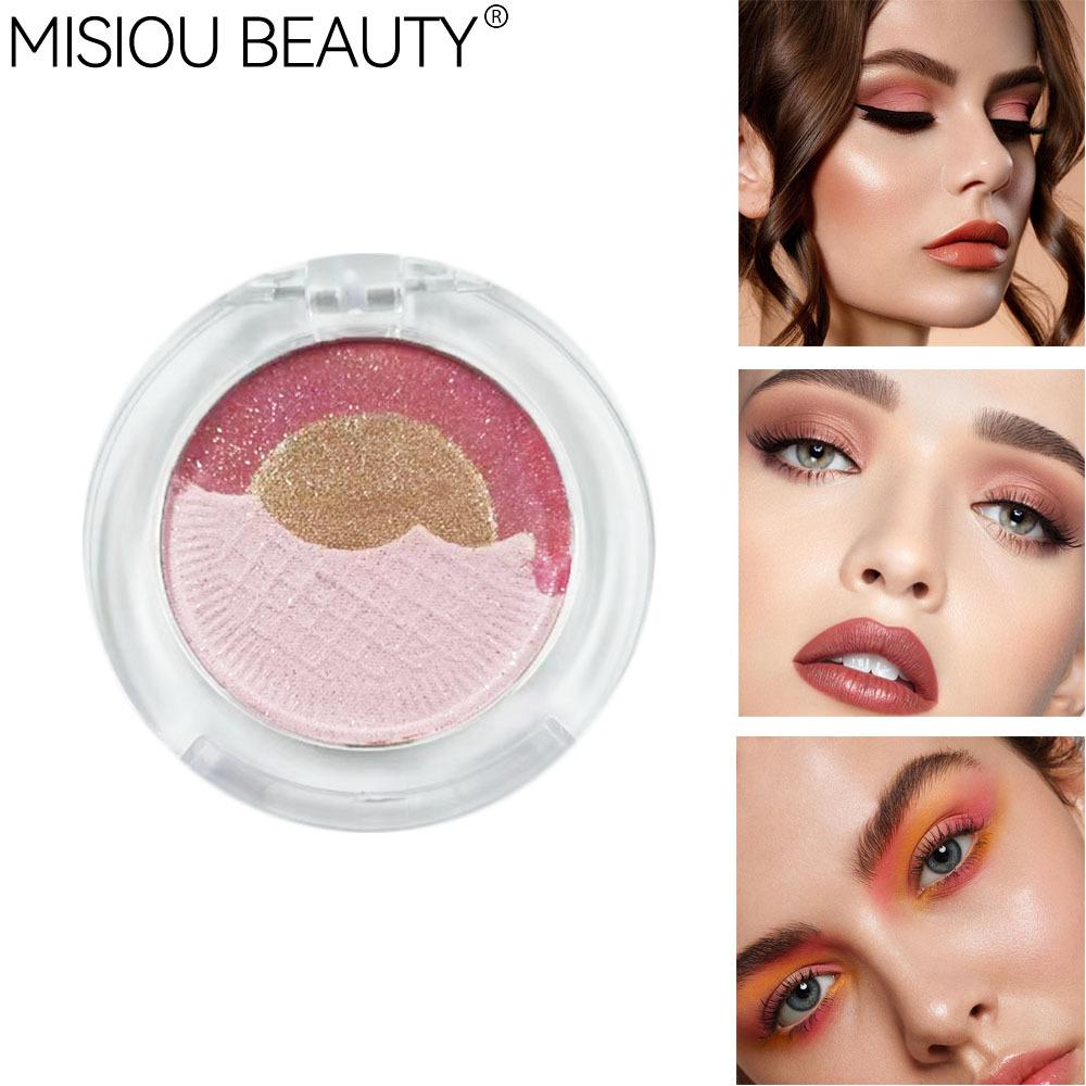Misiou Beauty New Product Pink Pearl Matte Makeup Artist Biscuit Eye Shadow Plate European and American Monochrome Eye Shadow Box