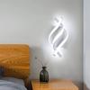 LED Wall Lamp Curved Design Spiral LED Wall Lamp Tricolor Living Room Background Light Minimalist Modern for Home Study Room