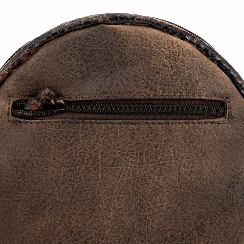 AUREN Women's Brown Round Studded Shoulder Bag
