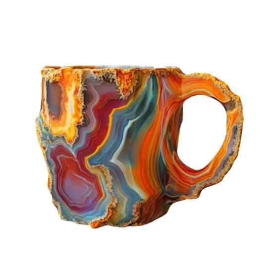 Минеральная хрустальная кружка для кофе, чашка для воды, новинка, кружки для напитков, цветная полупрозрачная кружка для чая для горячих напитков, элегантный рождественский подарок для домашнего офиса