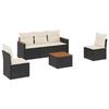 VidaXL Salon de Jardin avec Coussins 6 pcs, Canapés de Terrasse, Ensemble de Meubles de Patio, Mobilier d'Extérieur, Noir 3225853
