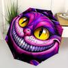 1pc Cheshire Cat Fantasy Automatic Open/close Folding Compact Umbrella, 8-Rib Sturdy Canopy, Lightweight Portable, Everyday Use, Gift, 105