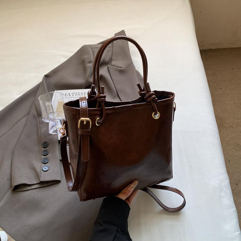 Простая и модная сумочка весна новая ретро текстура сумка-ведро практичная на плечо сумка-мессенджер