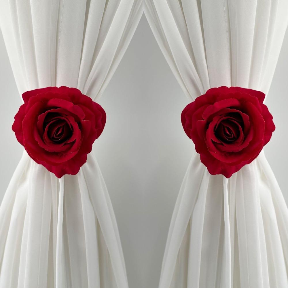 Realistic Rose Curtain Clips Exquisite Curtain Straps Clips Curtain Tape Dormitory