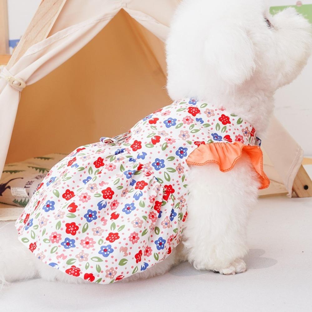 Thin Pet Dog Clothes Soft Dog Flying Sleeve Skirt Fashion Dog Princess Dress  Casual Outfit