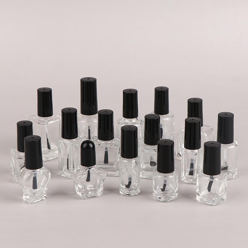 Пустая прозрачная стеклянная бутылка для ногтей с гель-лаком для жидкого искусства, многоразовый контейнер