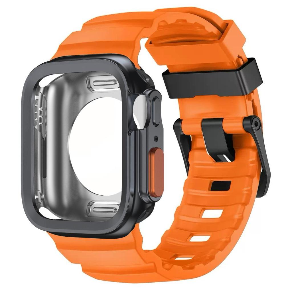 Силиконовый ремешок + ТПУ чехол для Apple Watch 11 10 46 мм Ultra 3 2 49 мм SE3 SE2 44 мм 45 мм Ремешок для iWatch 11 10 9 Ultra 8 7 SE 6 5 4