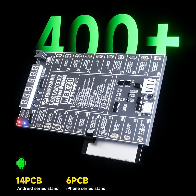MECHANIC MAX20 Battery Chip Active Panel for IP 11-17 Pro Max Android Battery Activation Tool Circuit Board Charging Tester