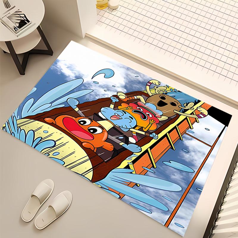 1pc The Amazing World of Gumball Print Area Rug - Soft, Washable Non-Slip Indoor Mat, Living Room, Home Office Decorative Rug,Office Decorative