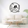 Black Metal Wall Art Birds on Branch Silhouette Wall Sculpture Hanging Sign Decor for Office Home Garden Bedroom Living Room