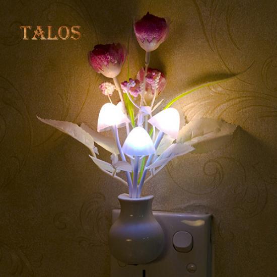 Светодиодный ночник с цветком тюльпана, мягкий романтический датчик, лампа для детской кровати, домашний декор, сказочные огни