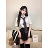 Original JK Uniform Waist-Hugging Shirt & Slimming Short Skirt Set - Sexy American College Style.