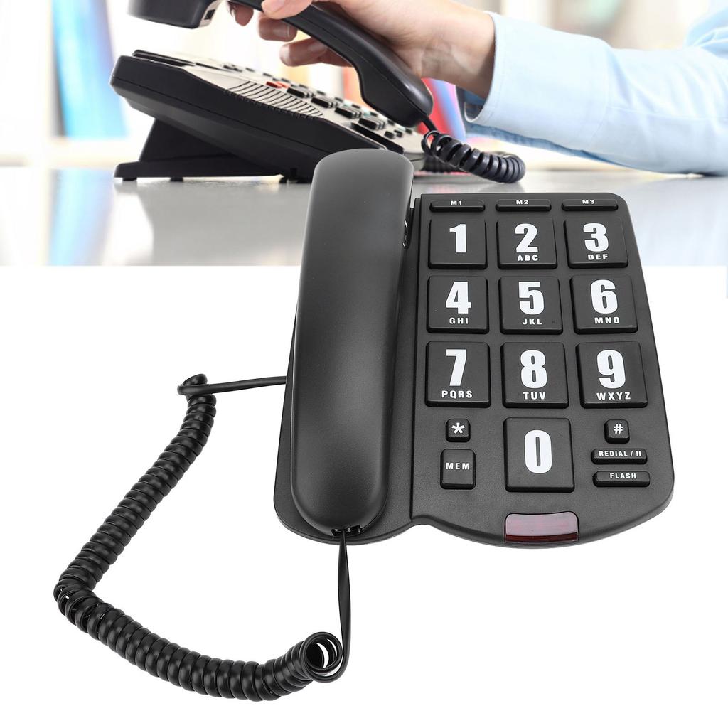 Corded Home Phone Big Button Quick Volume Wall Mountable Telephone for Seniors