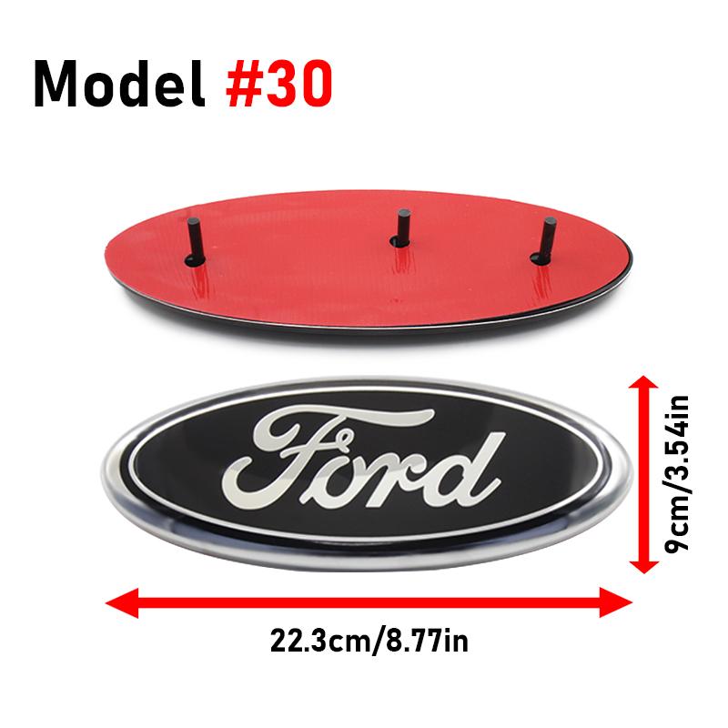 PLWD4 For Ford Fiesta Focus 2 3 Mondeo Edge Ranger Fusion Kuga S-MAX Transit Car Front Grille Emblem Rear Trunk Logo Badge Accessories