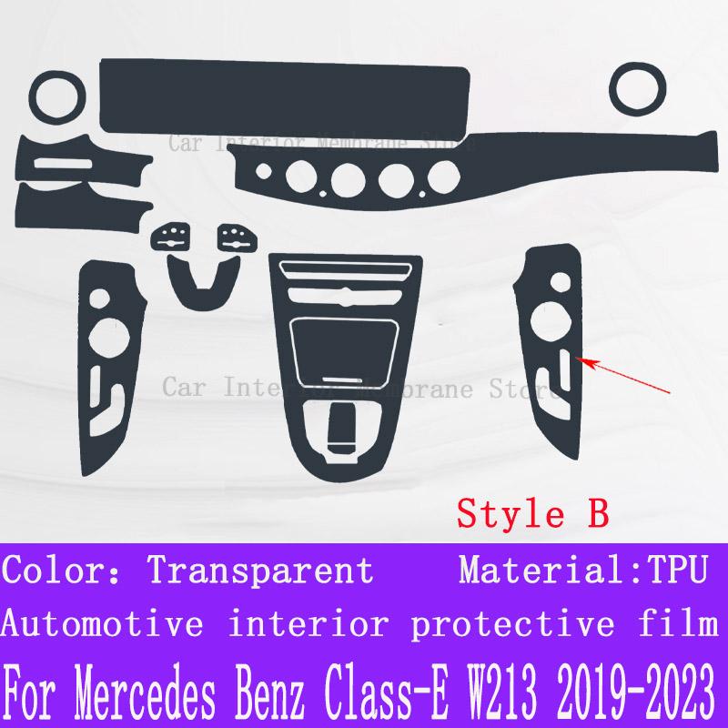 For Mercedes Benz Class-E W213 Car Interior Center Console Transparent TPU Protective Film Anti-scratch Repair Film