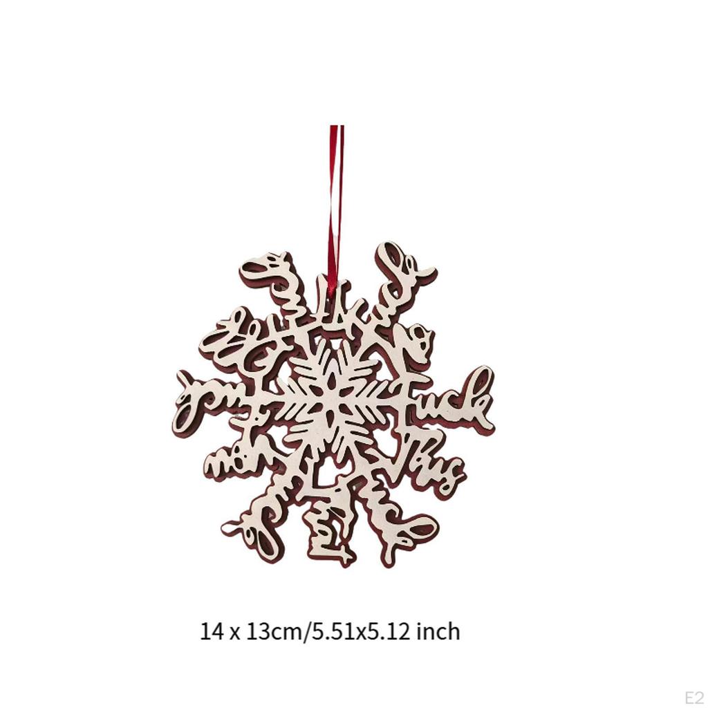 Снежинка Рождественский подвесной орнамент Украшение, Деревянная елка Подвеска Рождество