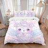 3pcs Angel Bear with Crown Pattern Bedding Three-Piece Set (1 Cover + 2 Pillowcases, No Fillings), This Printed Bedding Set Is Soft and Comf