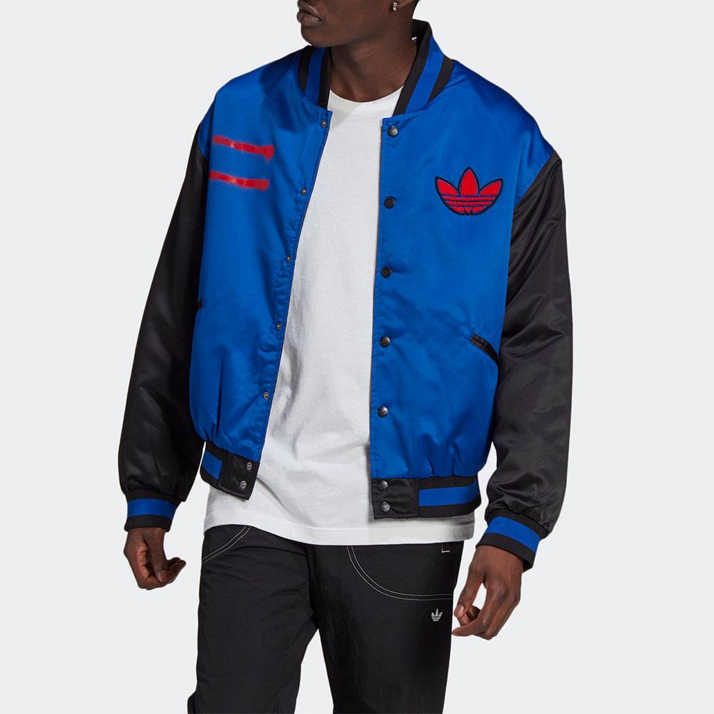adidas Оригинальный значок Trefoil Run-DMC Collegiate с логотипом и цветными блоками, спортивная куртка, мужская верхняя одежда, синий GN5931