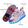 Cross-border wholesale runaway shoes children's four-wheel invisible adult roller skates boys' wheel shoes girls' student skates