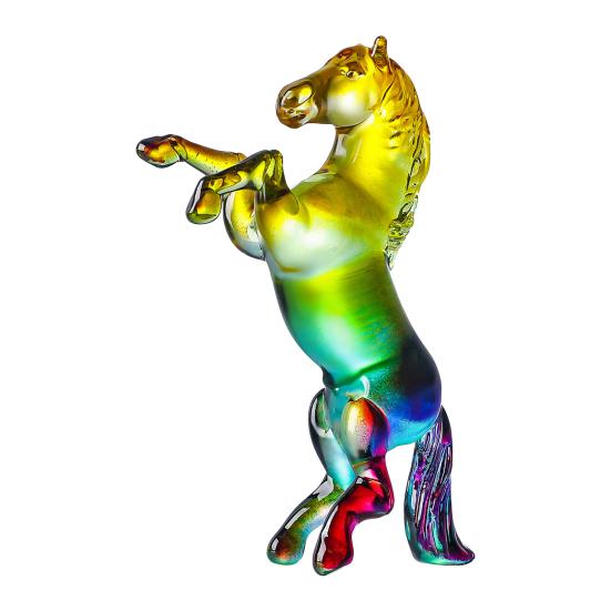 Маленькая прозрачная статуэтка лошади из искусственного хрусталя, коллекционная скульптура животного для декора гостиной, дома, офиса, стола