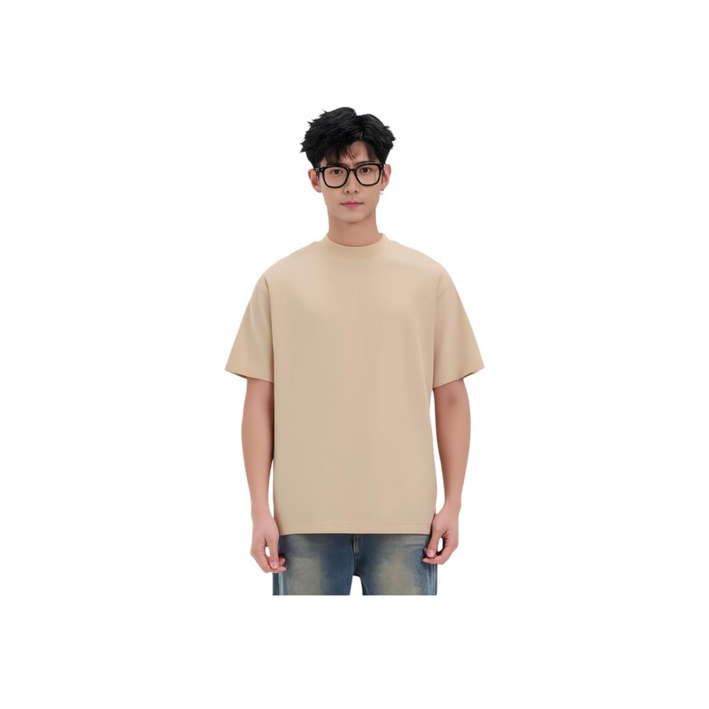 Calvin Klein SS23 Хлопковая футболка с круглым вырезом с простой нашивкой, мужские топы цвета хаки J323258-ACI