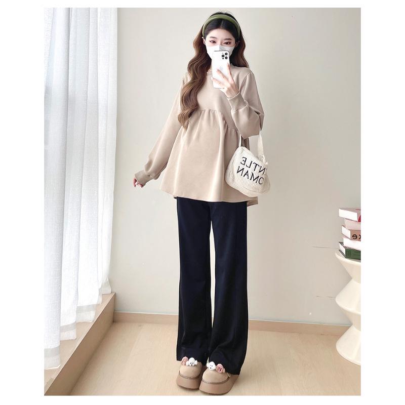 New Versatile Maternity Sweatshirt - Loose Casual Long Sleeve, Age-Reducing Autumn/Winter Women's Top
