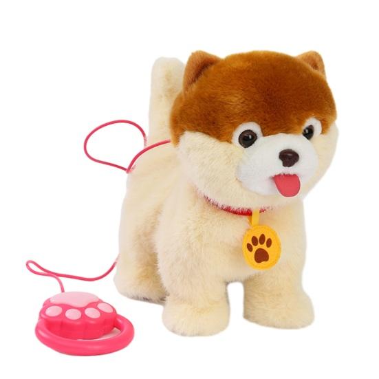 Электрическая плюшевая игрушка-собака с движением вылизывания языком, реалистичными звуками, ходящая плюшевая собачка на поводке, повторяет то, что вы говорите, симуляция чучела животного