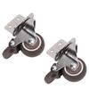 2pcs Caster Wheels Low Noise 360 Degrees  Rotating TPE Rubber Dustproof Casters with Brake for Furniture