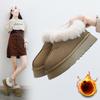 Женские зимние ботинки на толстой платформе, нескользящие, с искусственной замшей, с искусственной подкладкой, короткие ботинки для женщин, теплая обувь для ходьбы, домашние тапочки для улицы и дома