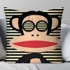 Мультяшная наволочка с обезьянкой P-Paul Frank, квадратная подушка, для спальни, дивана, для отдыха, удобная подушка, для автомобиля, гостиной, домашнее украшение 40X40