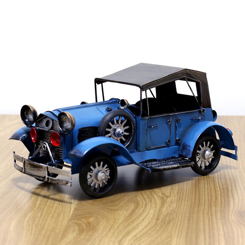 Nostalgic Retro Iron Oldsmobile Model Ornament Creative Home Coffee Shop Wine Cooler TV Cabinet Decorations