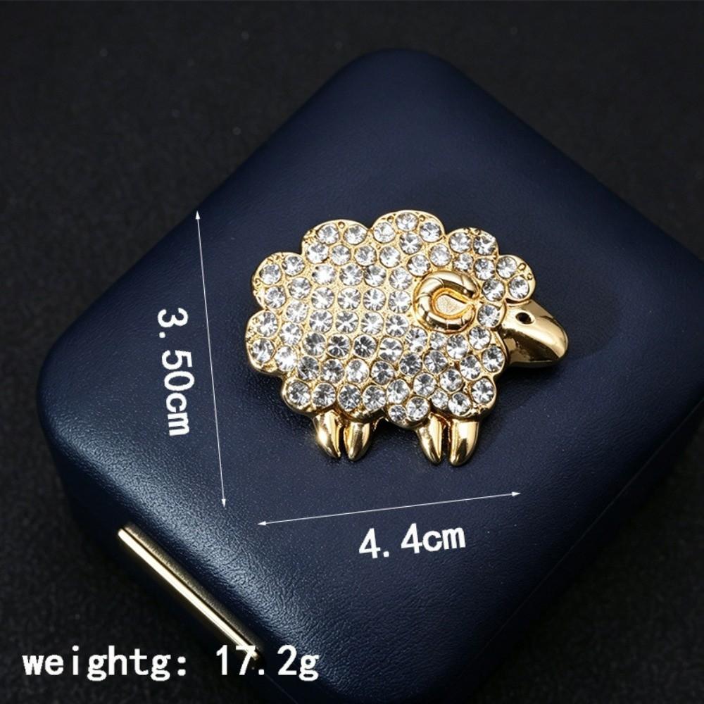Shiny Rhinestone Sheep Brooch Faux Pearl Lapel Pin Gifts Cardigan Clip  Clothing Accessories