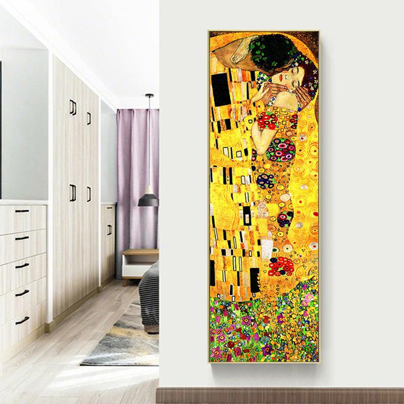 Густав Климт поцелуй холст картина настенное искусство абстрактное золото целующаяся пара постеры и принты для гостиной современный домашний декор