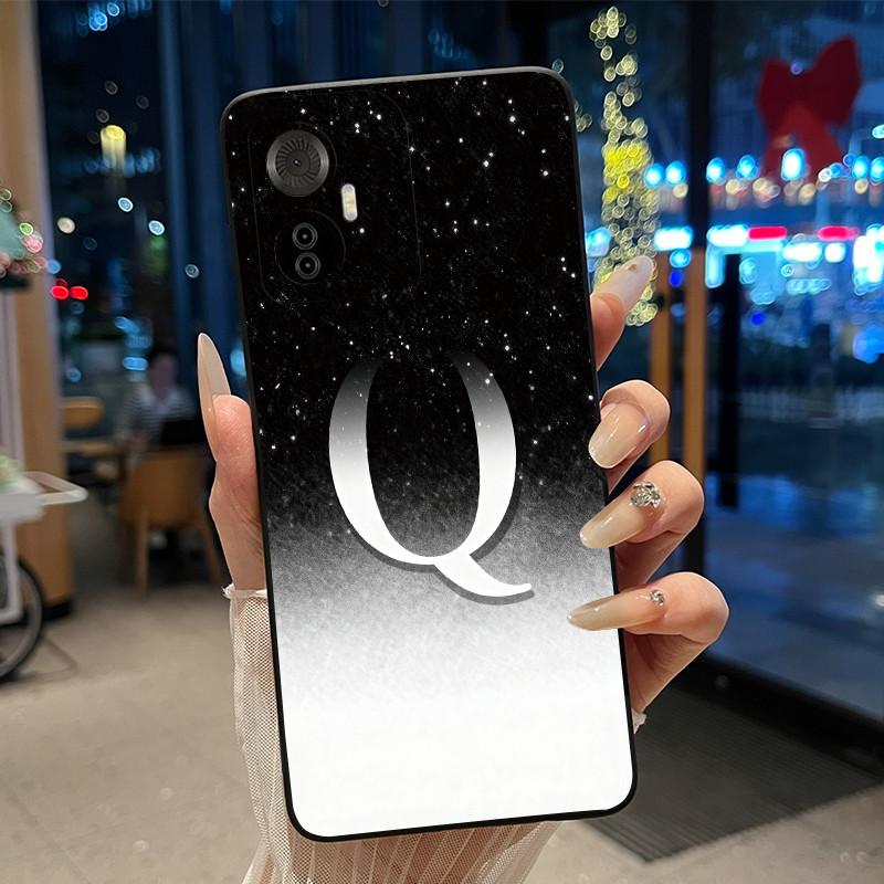 Newest Case For Itel S18 Pro/Vision 5+ Plus Superior Soft Silicone Black Anti-scratch Pretty A To Z Letter Protective Casing