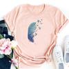 Прекрасный стиль перьев, тренд 90-х годов, милая футболка, модная футболка, одежда, повседневная женская футболка с коротким рукавом и принтом, женская футболка с графикой