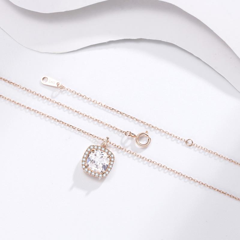 Сияющее квадратное бриллиантовое колье женское нишевое легкое роскошное модное высококлассное ins холодный стиль ювелирное изделие подарок женщинам