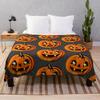 Halloween Flannel Throw Blanket Cute Pumpkin Ghost Bat King Queen Full Size Lightweight Super Soft Warm For Sofa Couch Bed Decor