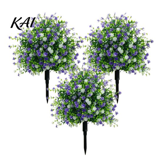 Decorative Faux Camellia Plant Artificial Potted Tree with Ground Stakes, UV Resistant Outdoor Topiary All Season Plants Fake Plants, Lifelike Shrubs