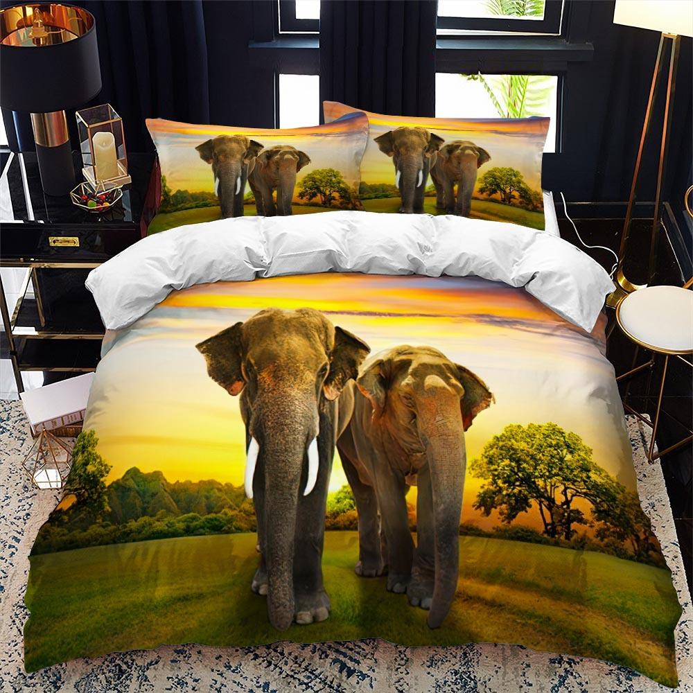 Wild Animal Theme Elephant Duvet Cover for Kids & Teens