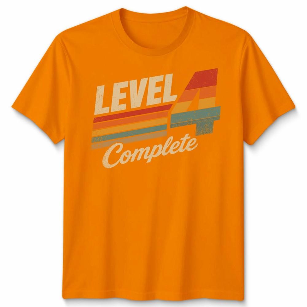 Level 4 Complete Unisex T Shirt Vintage 4th Wedding Anniversary Graphic Tee