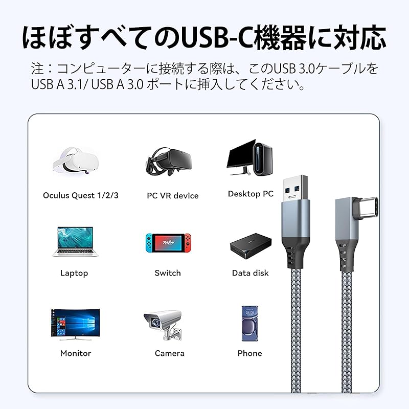 Кабель USB 3.2 Gen1 длиной 3 м YITONGXXSUN USB-C и USB-A, высокоскоростная передача данных 5 Гбит/с, совместим со смартфонами/планшетами/игровыми консолями типа C