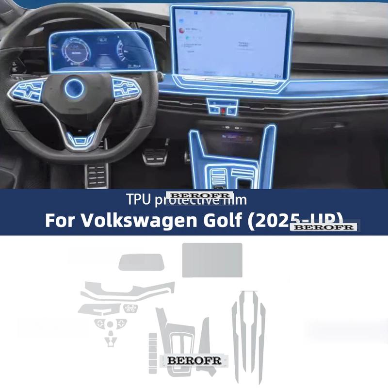 Для Volkswagen VW Golf 8.5 2025 Golf 8 MK8.5/7 2024 Защитная пленка для интерьера Прозрачный ТПУ Панель переключения передач GPS Центральная консоль PPF Защита
