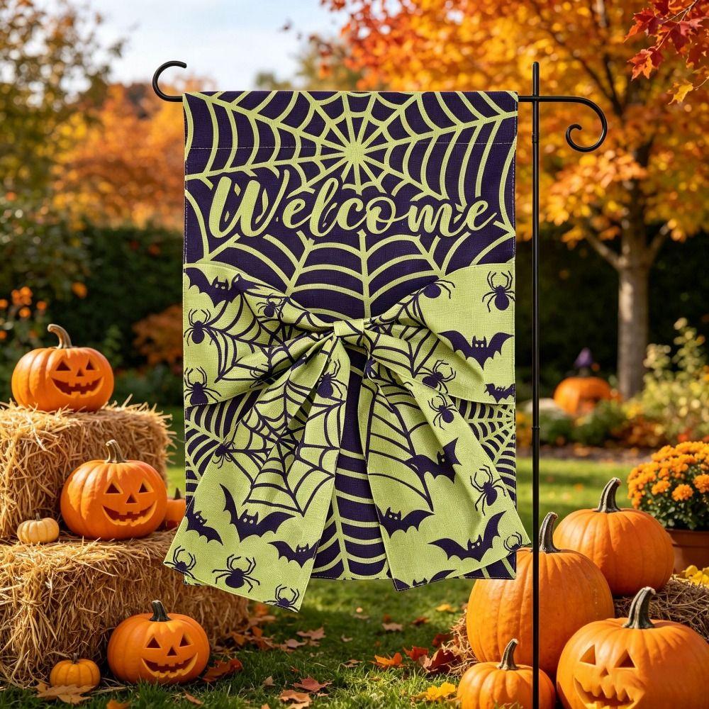 Washable Halloween Decoration Cloth Fall Garden Flag Multiple Styles Sign Outdoor Decoration  Deck