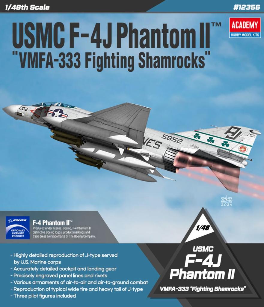 Пластиковая модель самолета Academy American Phantom II Shamrocks 12356 1/48 F-4J VMFA-333 (Самолет)